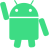 Android™のマスコットキャラクタの「ドロイド君」です。